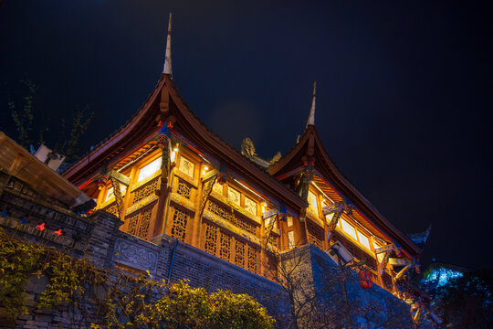 青岩古镇夜景风光