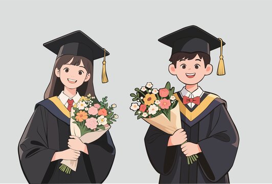 穿学士服的毕业生