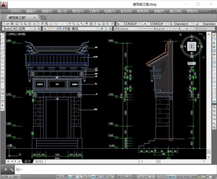 别墅院门随墙门建筑CAD施工图