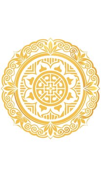 精美传统金色圆形花纹图案