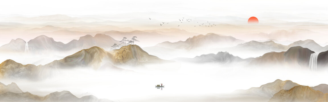 水墨山水画