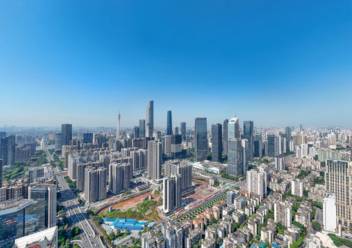 广州都市高空全景俯瞰图