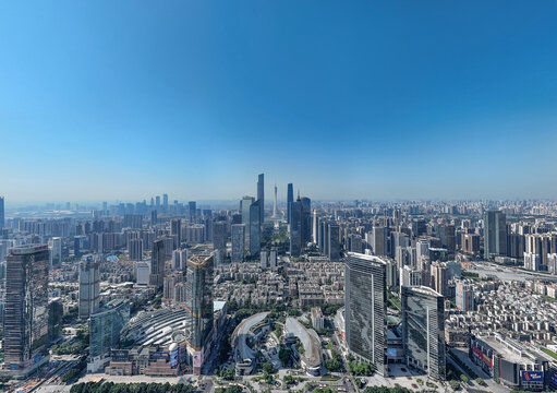 广州都市高空全景俯瞰图