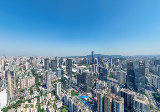 广州都市高空全景俯瞰图