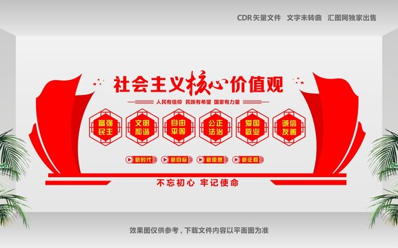 核心价值观党建文化墙