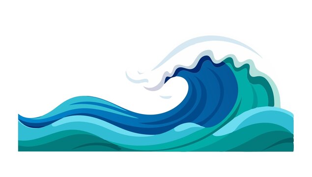 动感蓝色海浪矢量插画