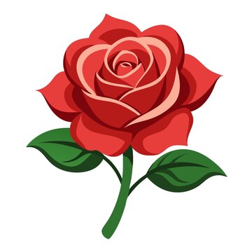 手绘红色玫瑰花插画
