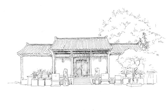 安徽合肥李鸿章故居陈列馆钢笔画