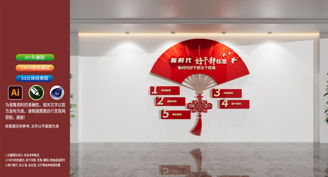 五好党员干部新时代党员干部文化墙