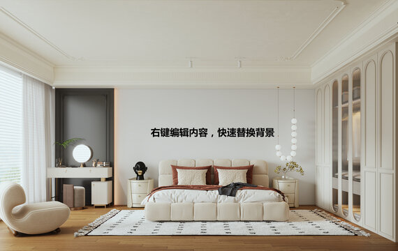 卧室墙布壁画背景场景图