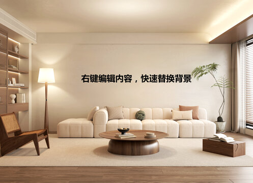 客厅墙布壁画背景场景图