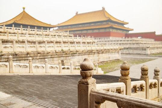 故宫宫殿前的石栏景观
