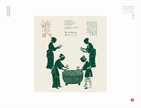 古风中医采药制药场景图