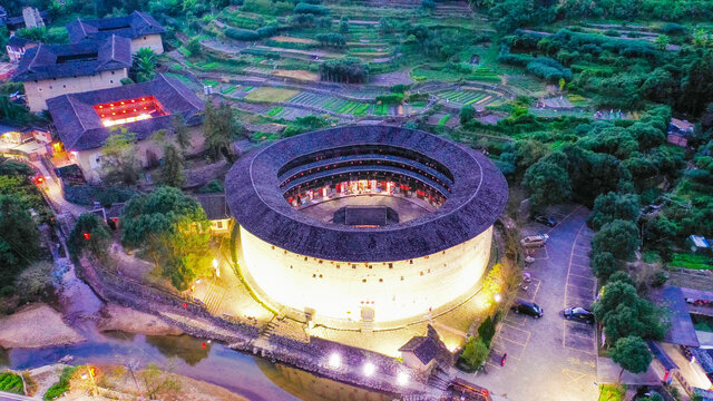 永定土楼洪坑景阳楼方形土楼