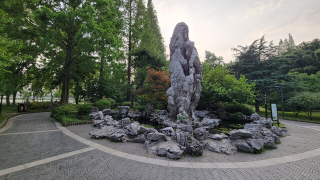 园林中的奇峰怪石景观