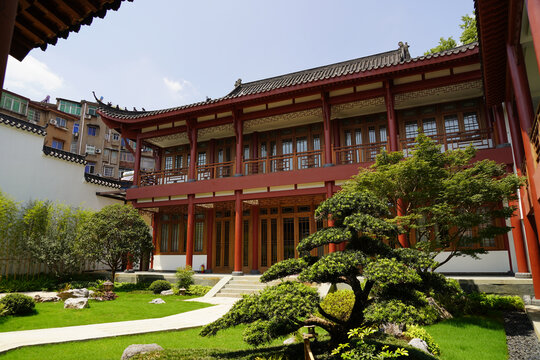 江西九江能仁寺中式庭院典雅建筑景观