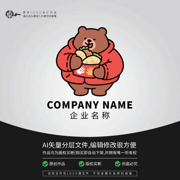 卡通小熊美食手抓饼煎饼果子烤饼
