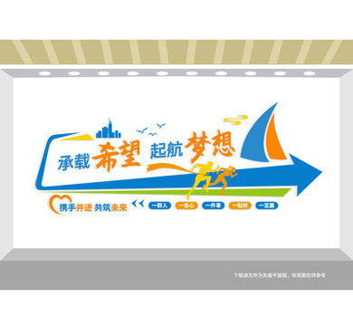 梦想起航企业文化墙