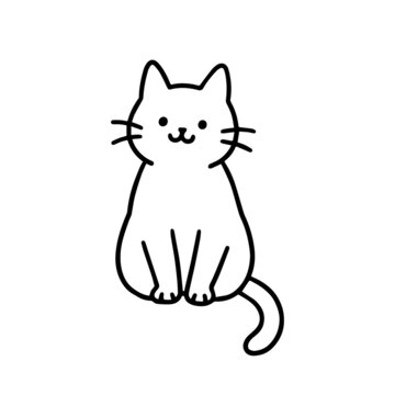 简约线条可爱猫咪插画