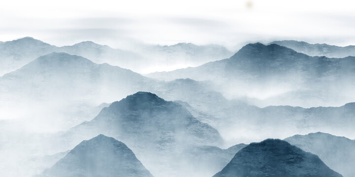 水墨山