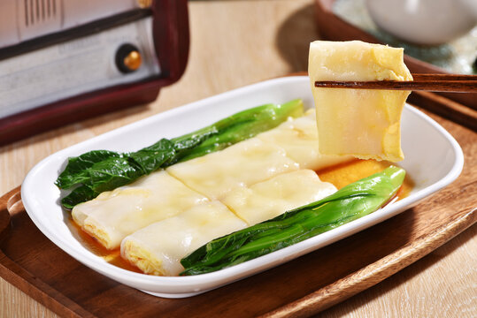 美味鲜虾肠粉鸡蛋肠粉