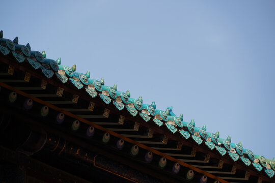 太原崇善寺中式古建筑的精美瓦檐