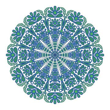 民族风植物对称花纹图案