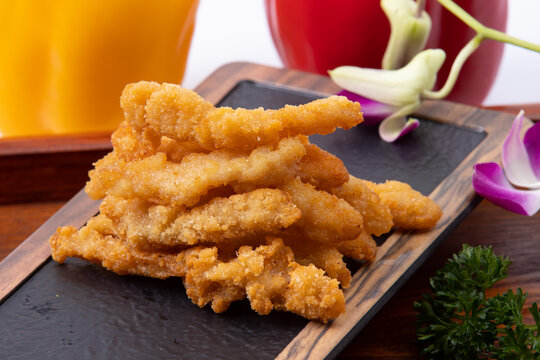 美味香酥炸鸡柳摆拍