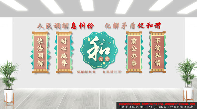 中式调解文化墙