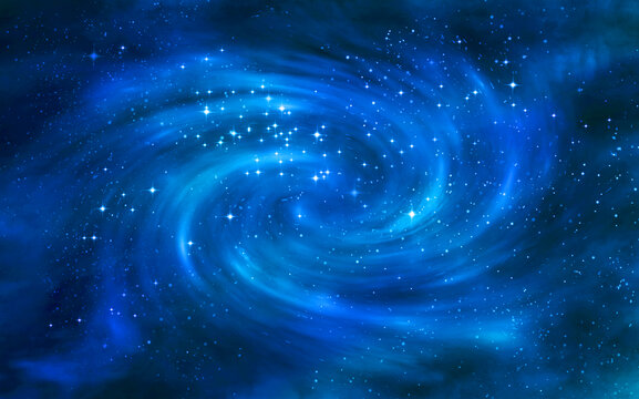 梦幻蓝色星空漩涡背景