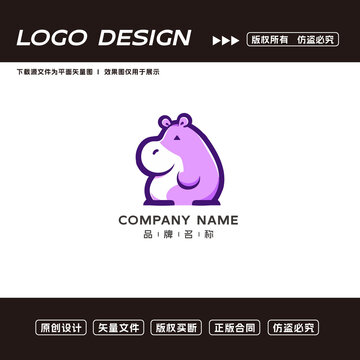 河马logo标志