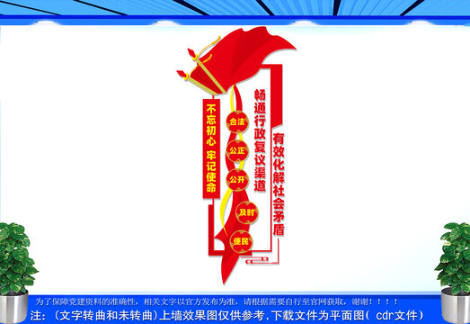 竖版畅通行政复议渠道文化墙