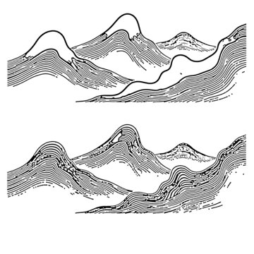 矢量山镂空铝板冲孔