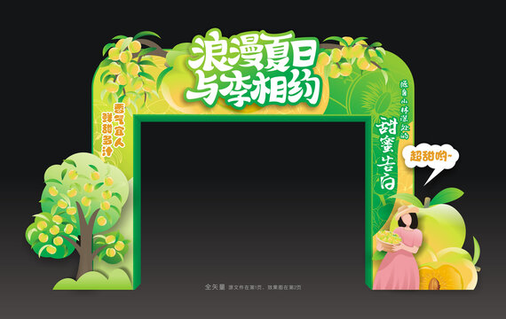 李子采摘节门头