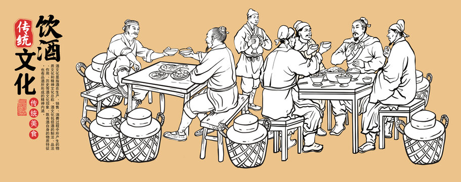 古代饮酒图