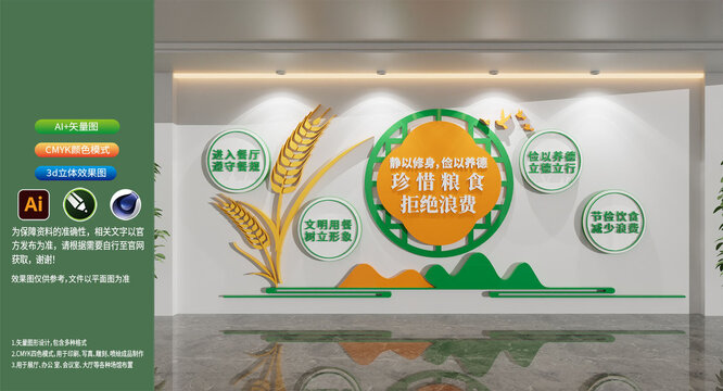 食堂饭堂餐厅标语文化墙设计