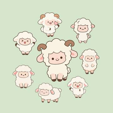 卡通小羊贴纸