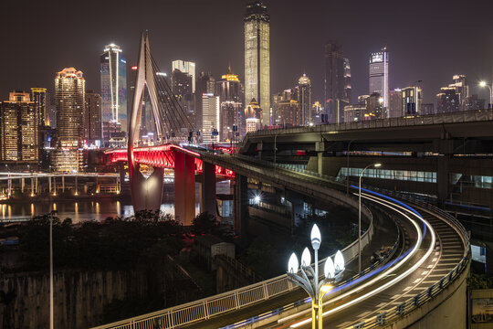 重庆千厮门大桥夜景