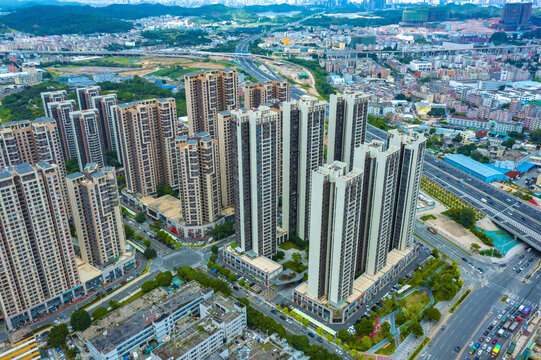 高层住宅俯瞰视角