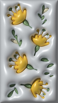 立体膨胀花朵装饰图案素材