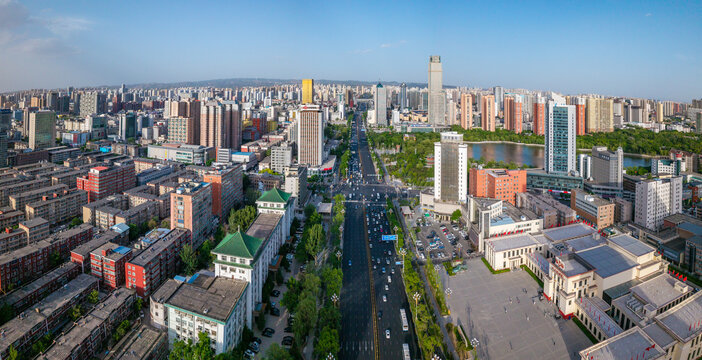 山西省太原市城市风光地标建筑航拍