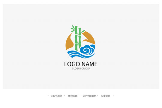竹浪主题创意LOGO设计