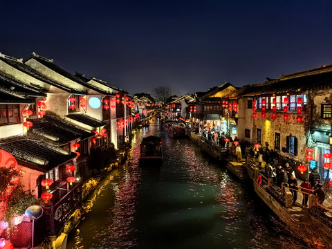 苏州山塘街夜景