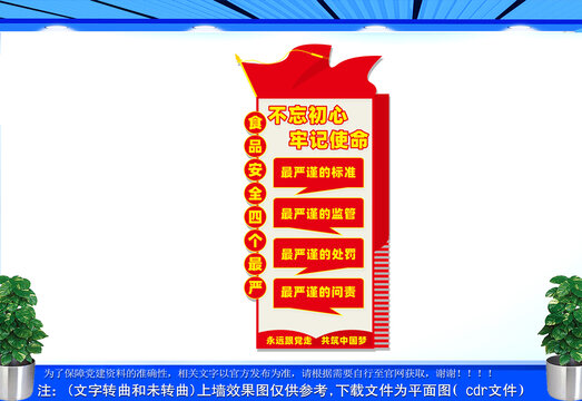 竖版食品安全四个最严文化墙