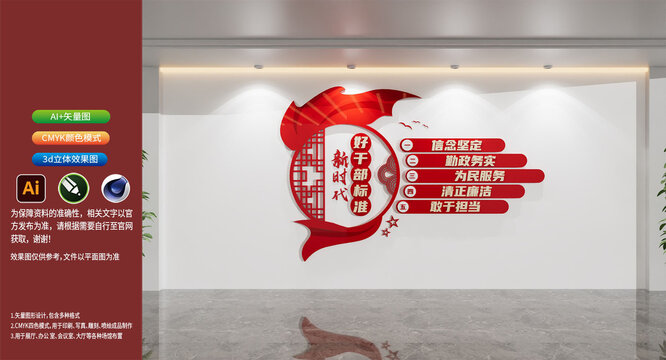 五好党员干部新时代党员干部五条标准文化墙