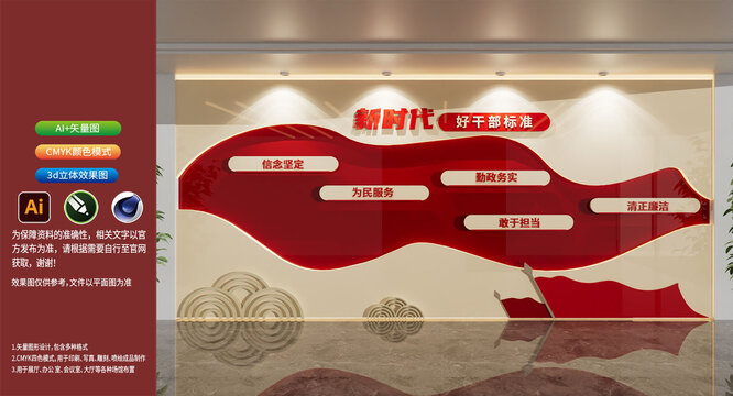 新时代好干部五个标准文化墙