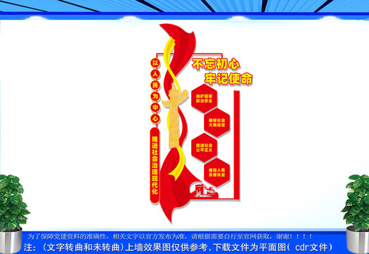 竖版社会治理现代化党建标语文化墙