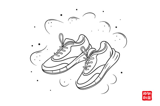 简约线条勾勒的动感运动鞋
