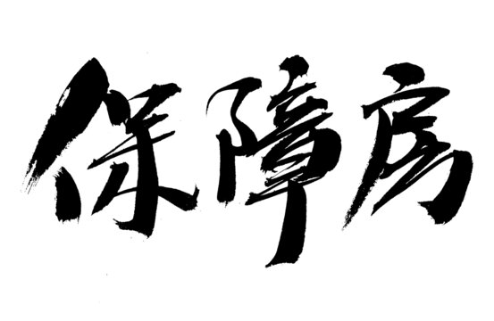 手写保障房书法字体