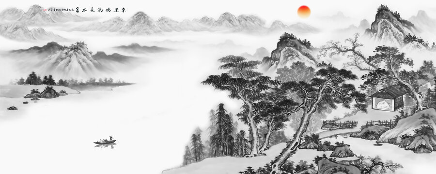 水墨山水间的诗意景致